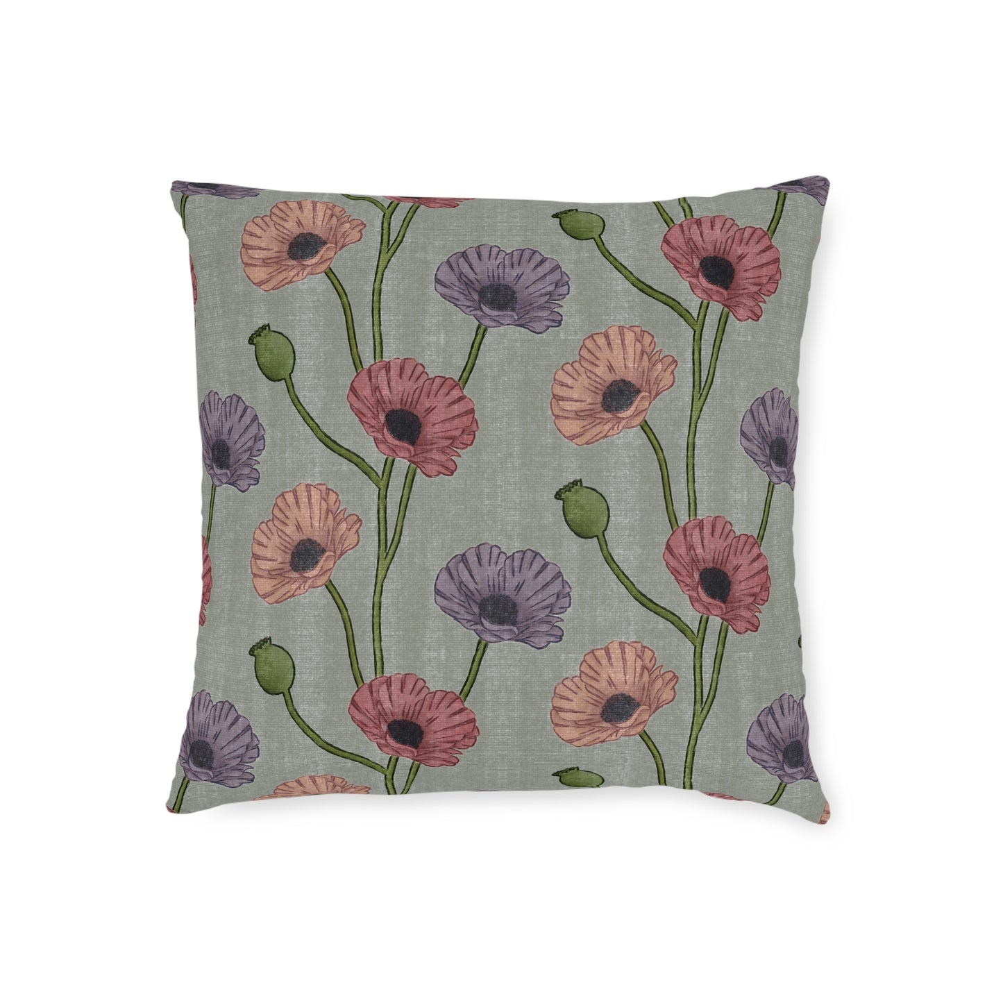 Painted Poppies Square Cushion