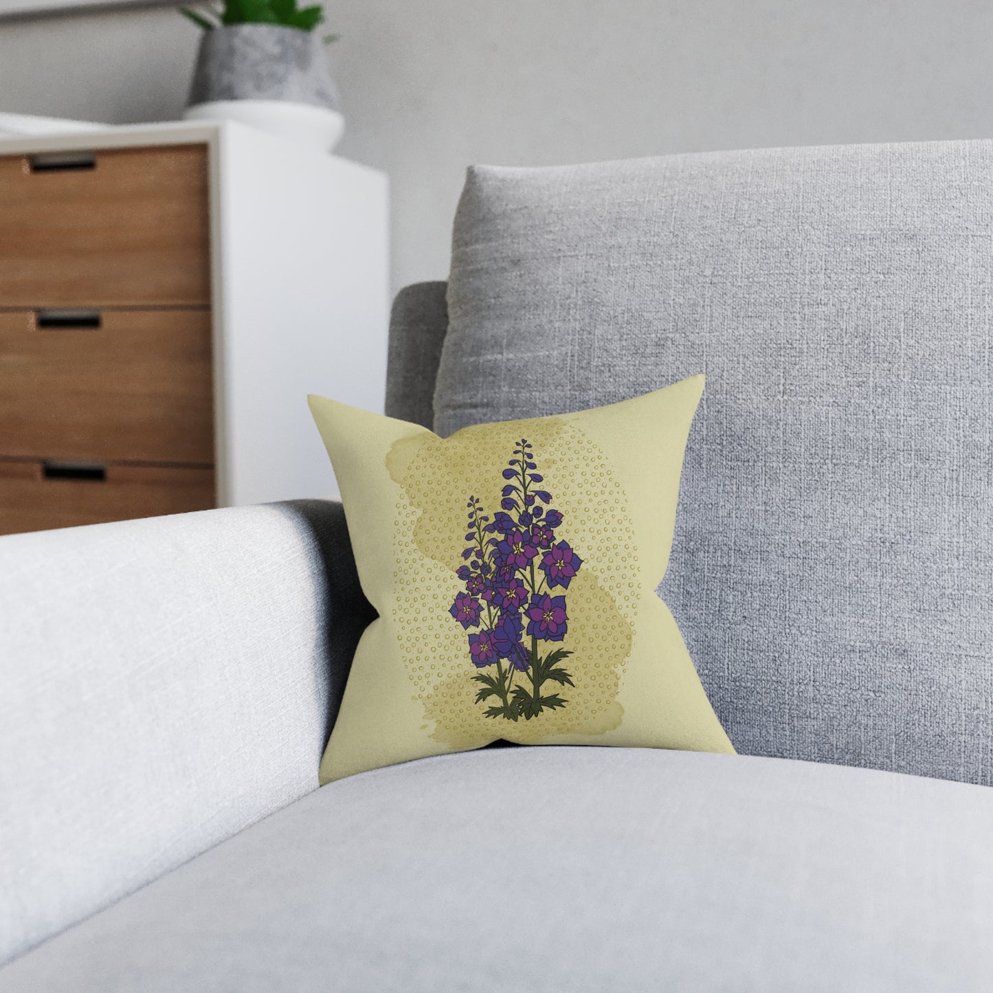 The Poison Garden Square Cushion (Delphinium)