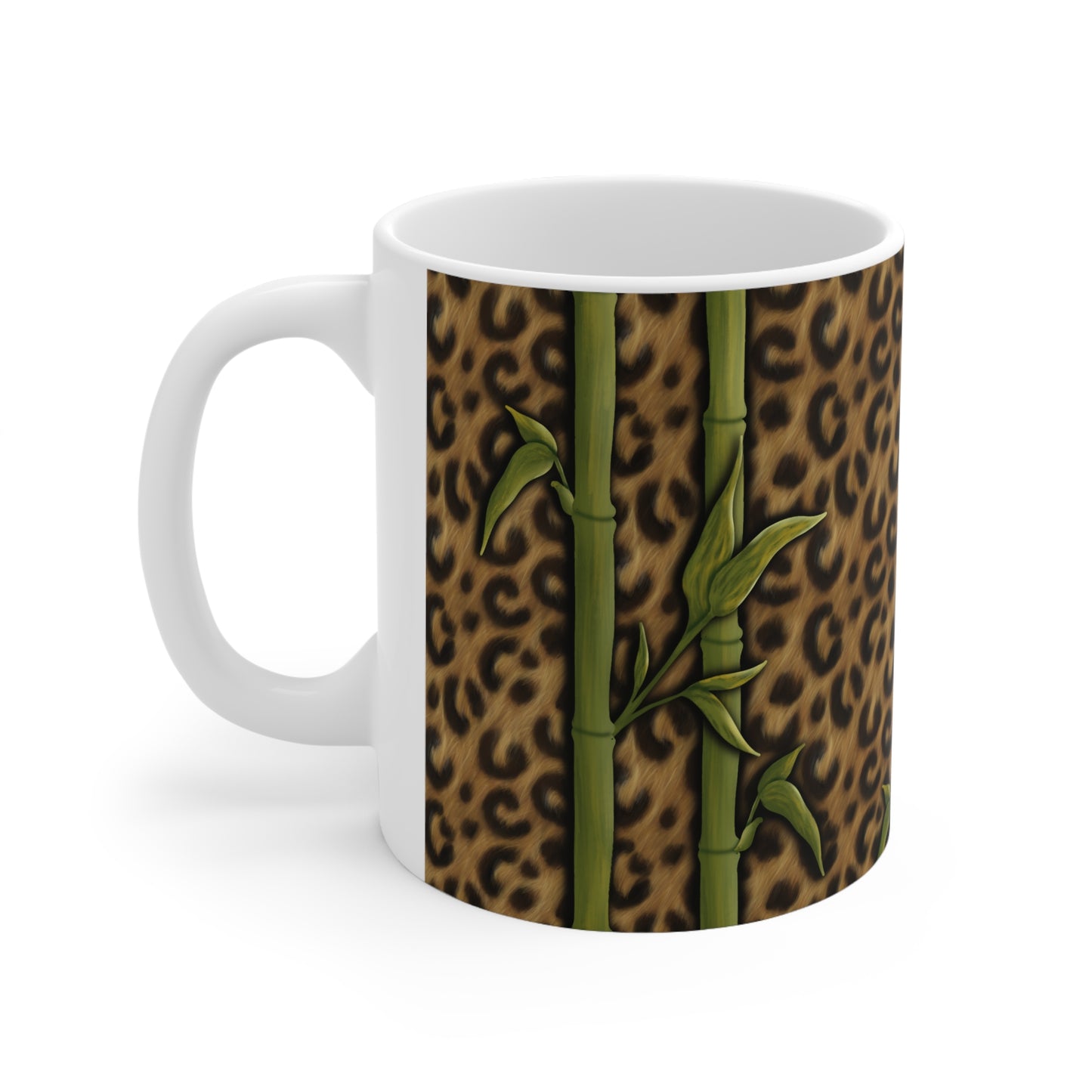 Leopard Luxe & Bamboo 11oz Ceramic Mug