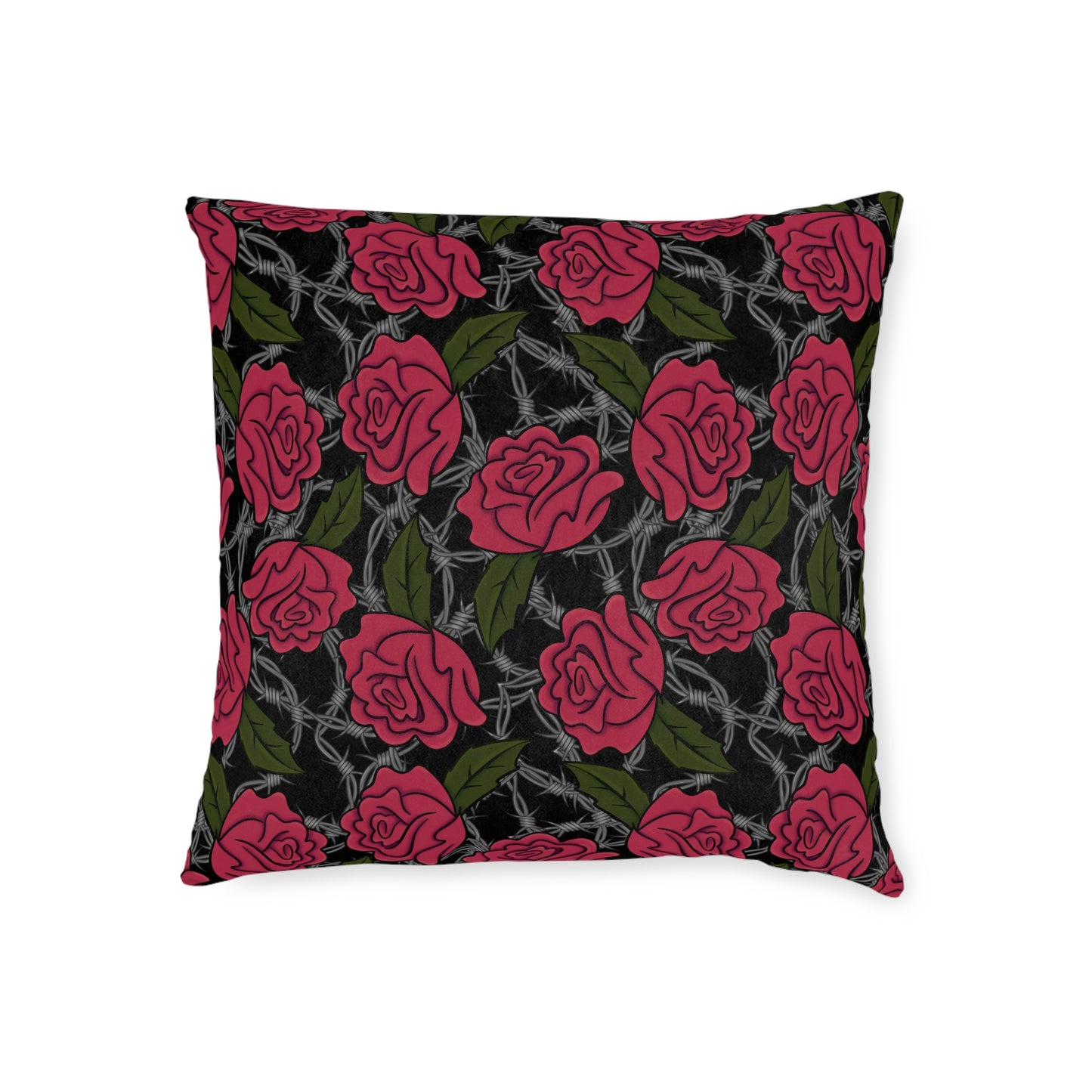 Barbed Rose Square Cushion