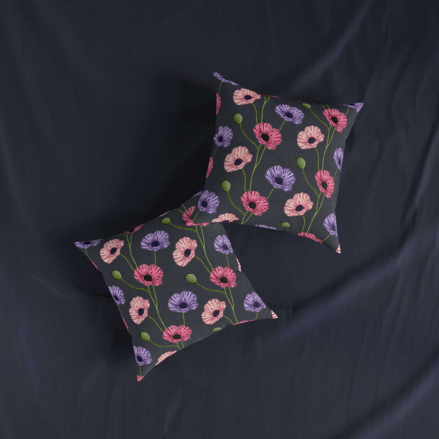 Painted Poppies Square Cushion