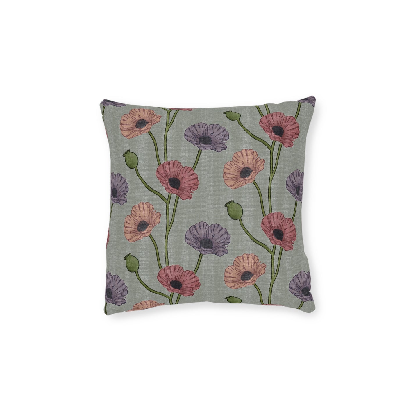 Painted Poppies Square Cushion