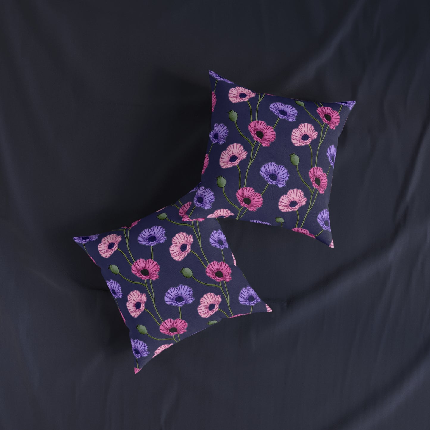 Painted Poppies Square Cushion