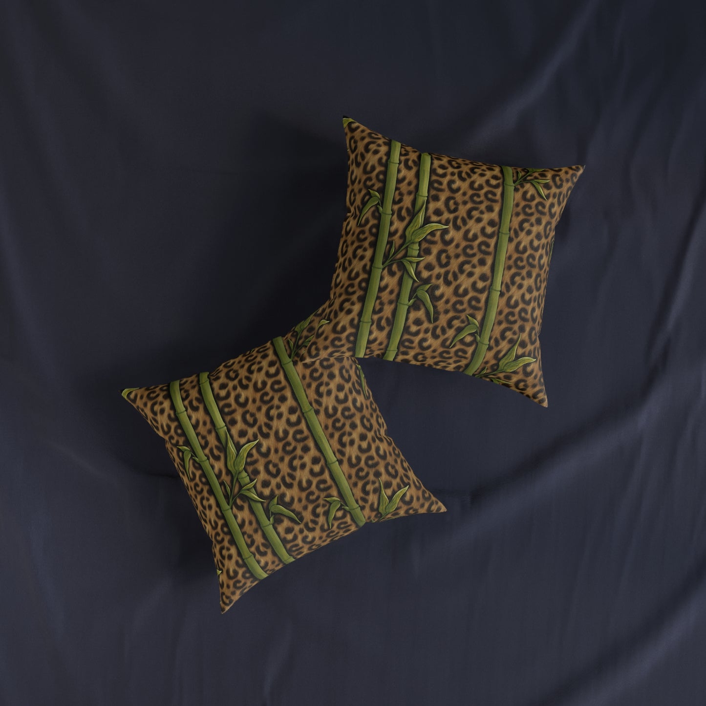 Leopard Luxe & Bamboo Square Cushion