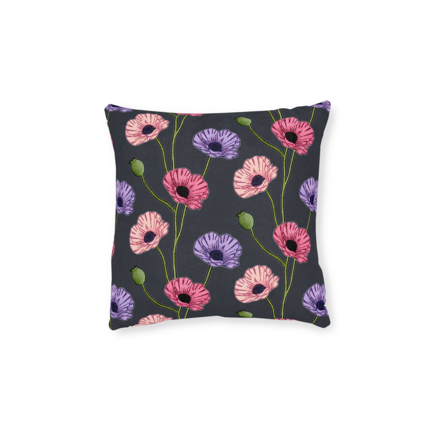 Painted Poppies Square Cushion