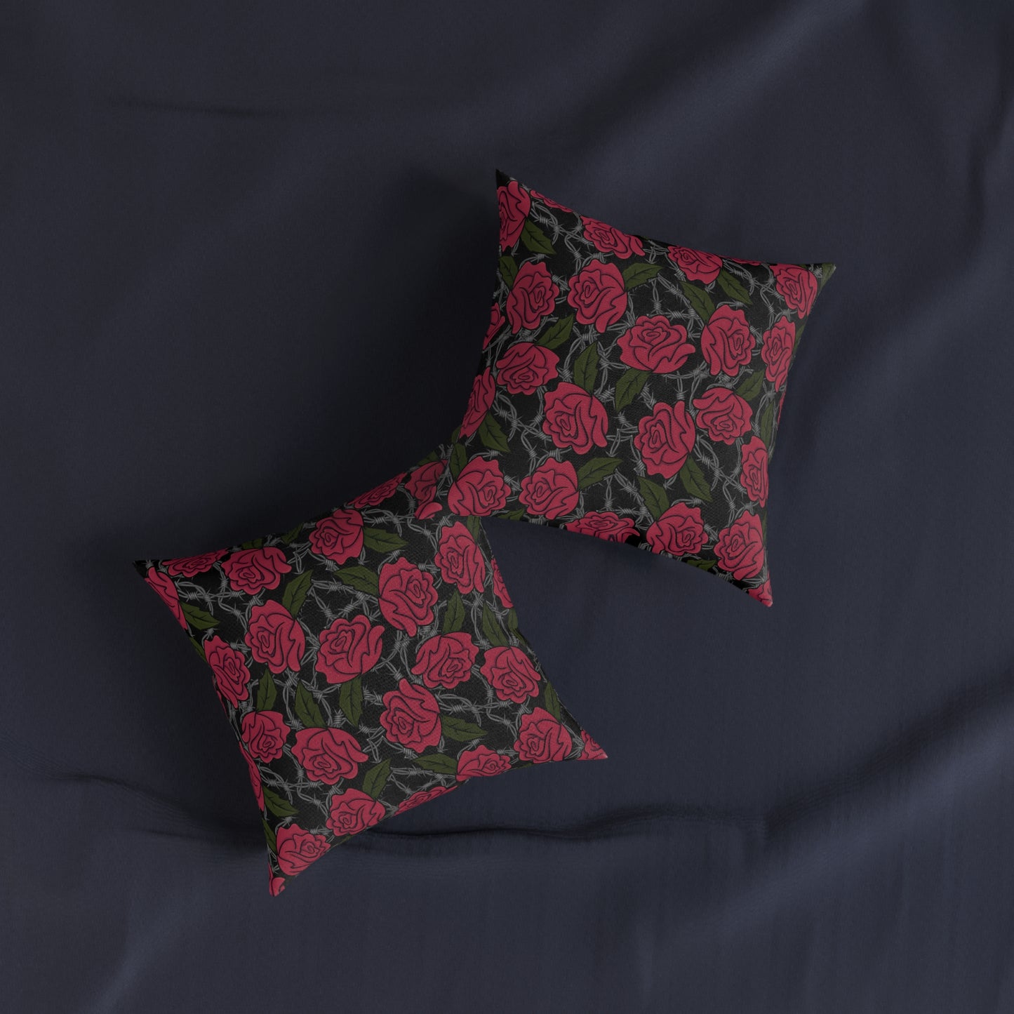 Barbed Rose Square Cushion