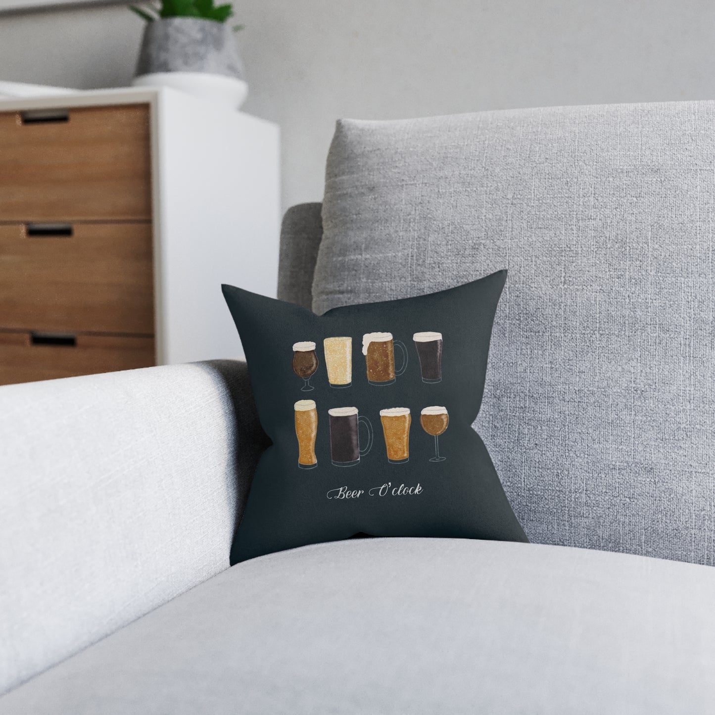 Beer O'Clock Square Cushion