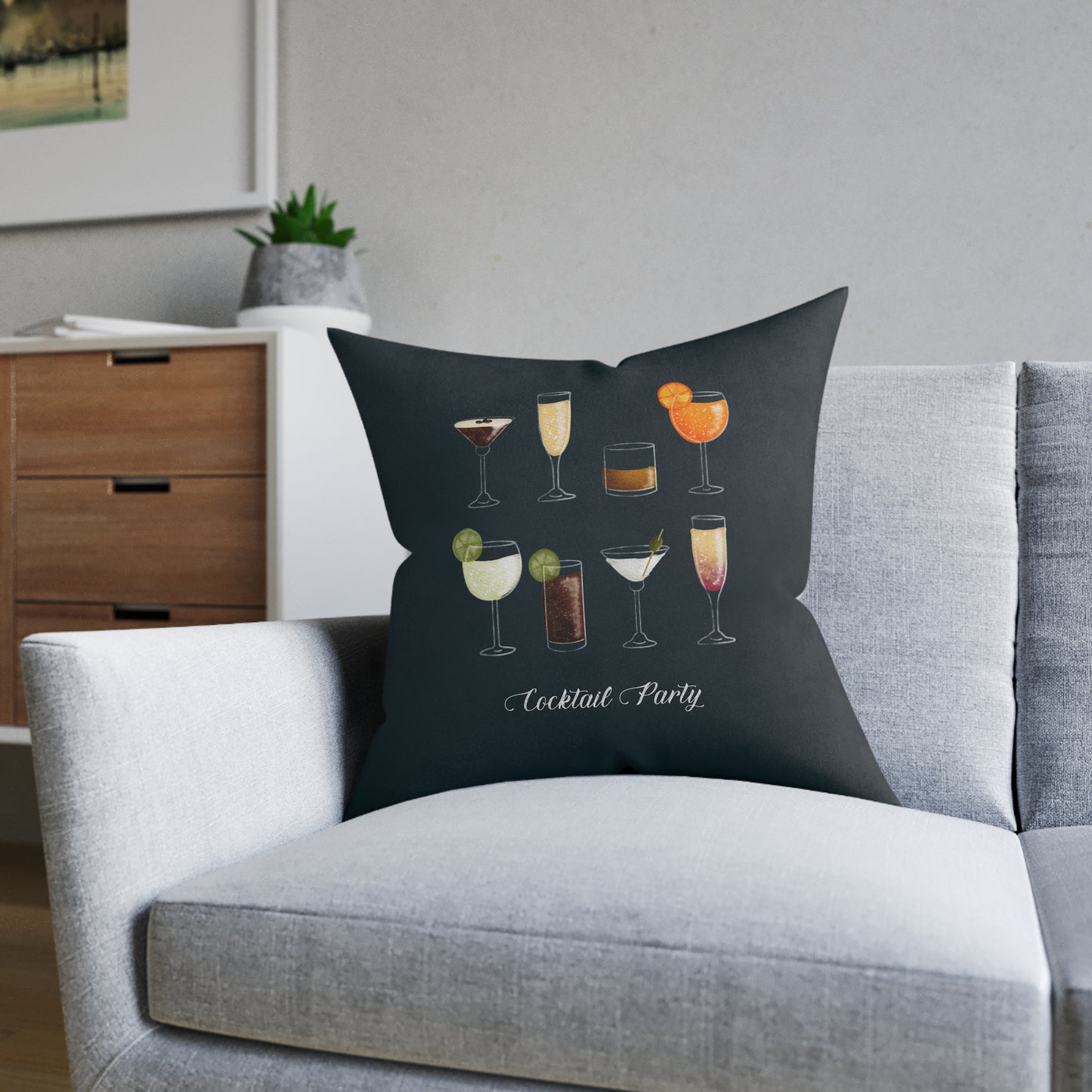 Cocktail Party Square Cushion