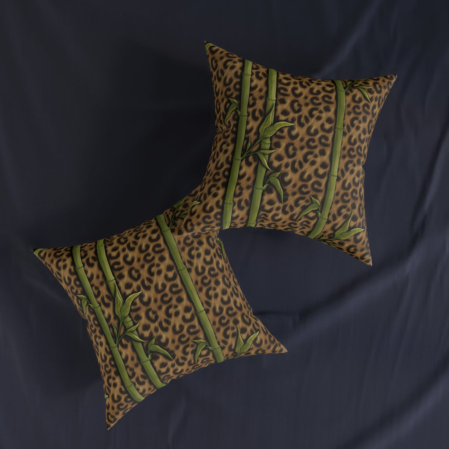 Leopard Luxe & Bamboo Square Cushion