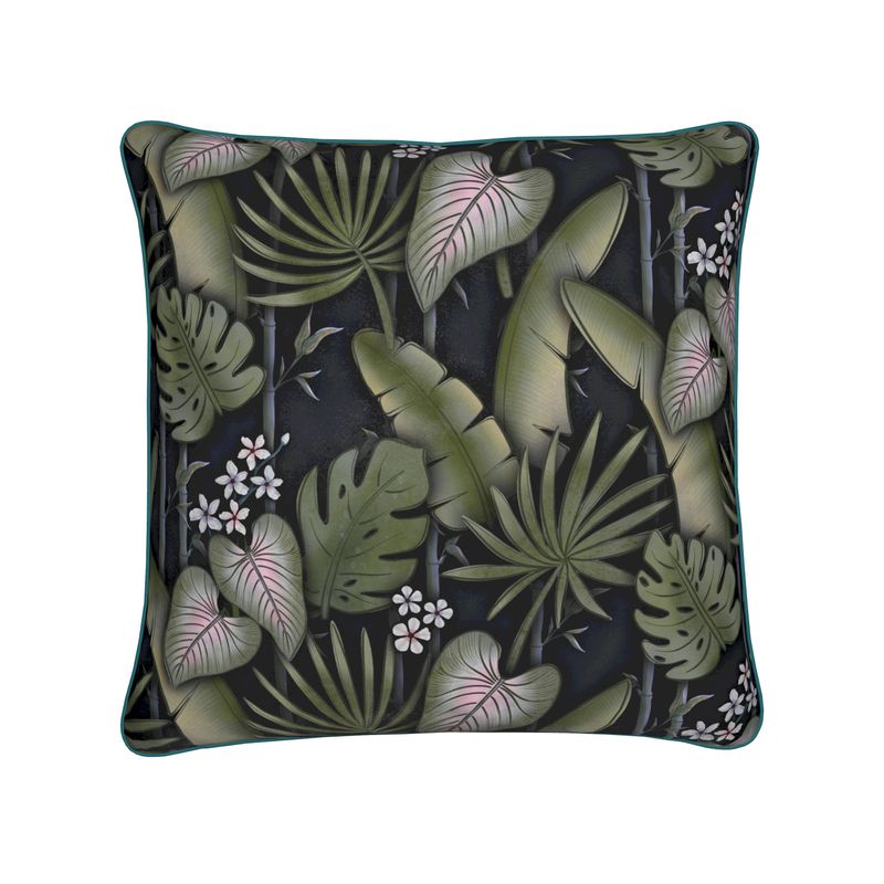 In the Midnight Jungle (Navy) Luxury Cushions
