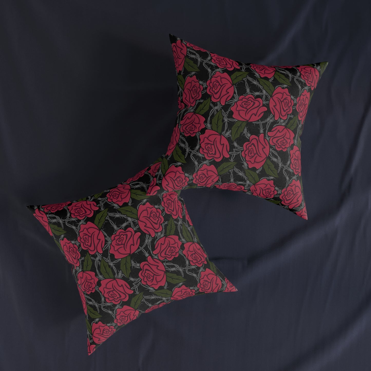 Barbed Rose Square Cushion