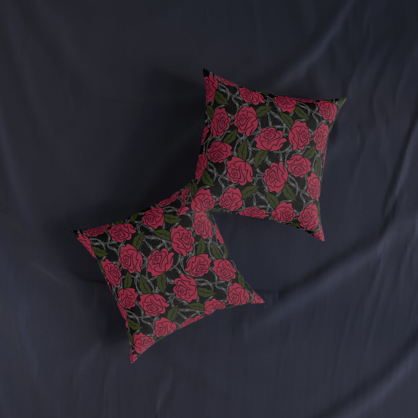 Barbed Rose Square Cushion