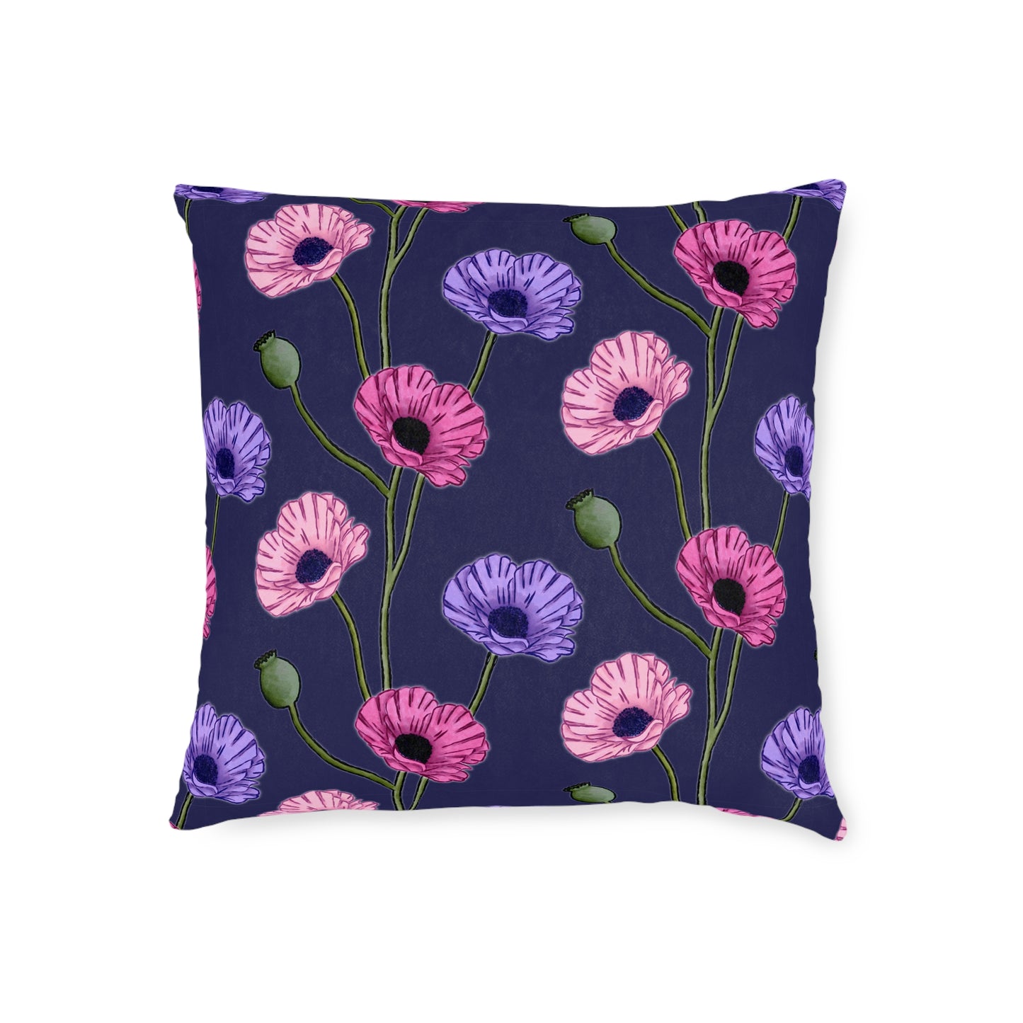 Painted Poppies Square Cushion