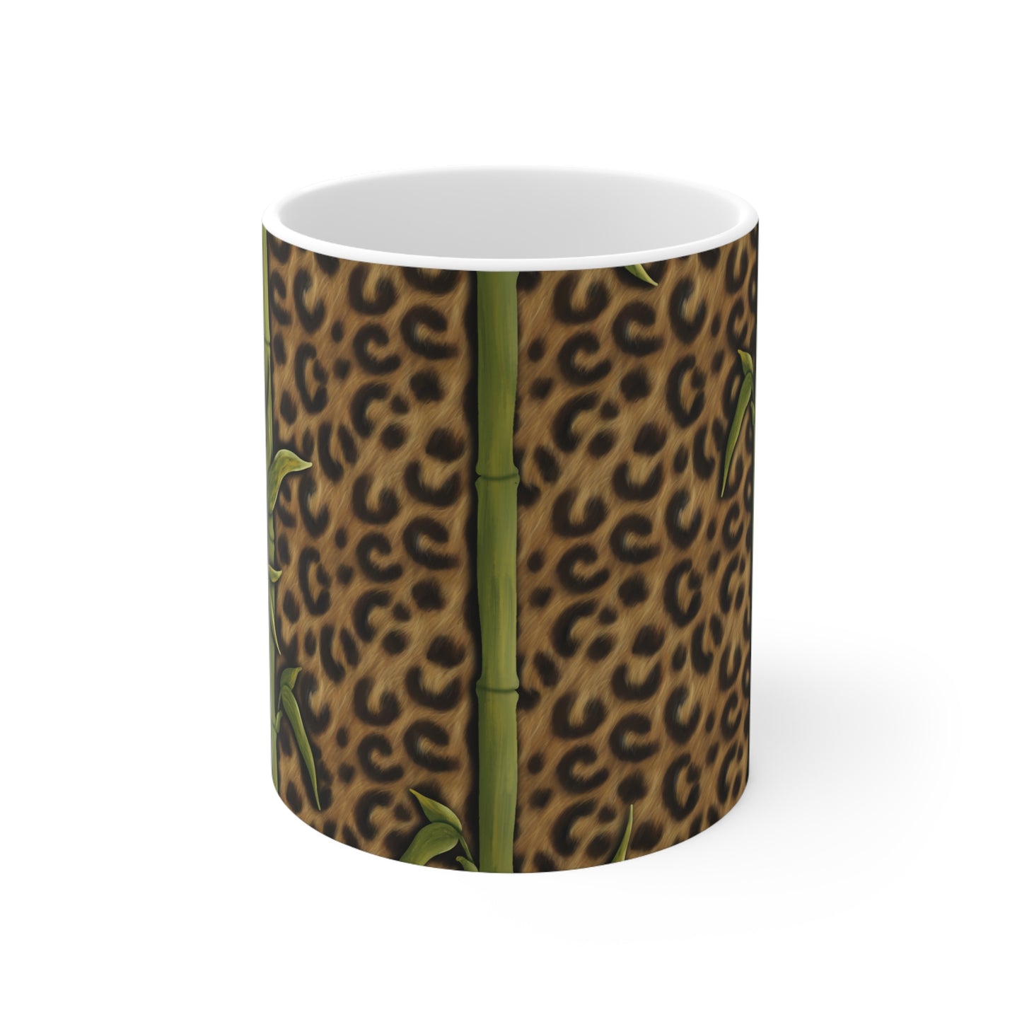 Leopard Luxe & Bamboo 11oz Ceramic Mug