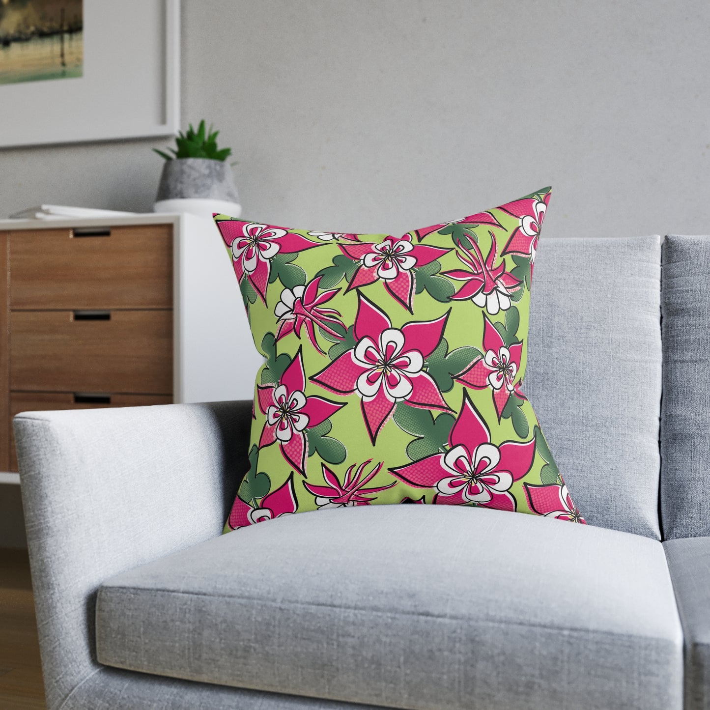 Aquilegia Square Cushion