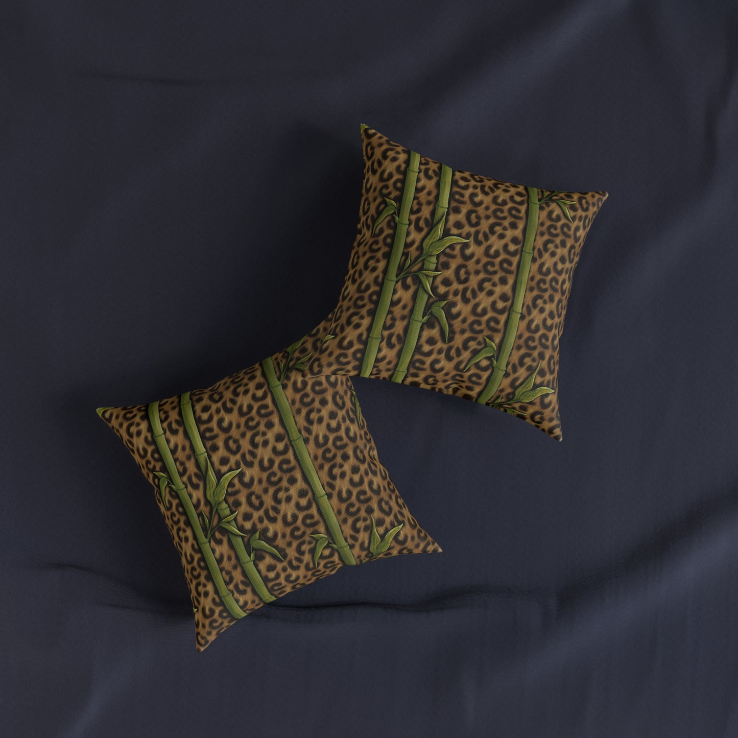 Leopard Luxe & Bamboo Square Cushion