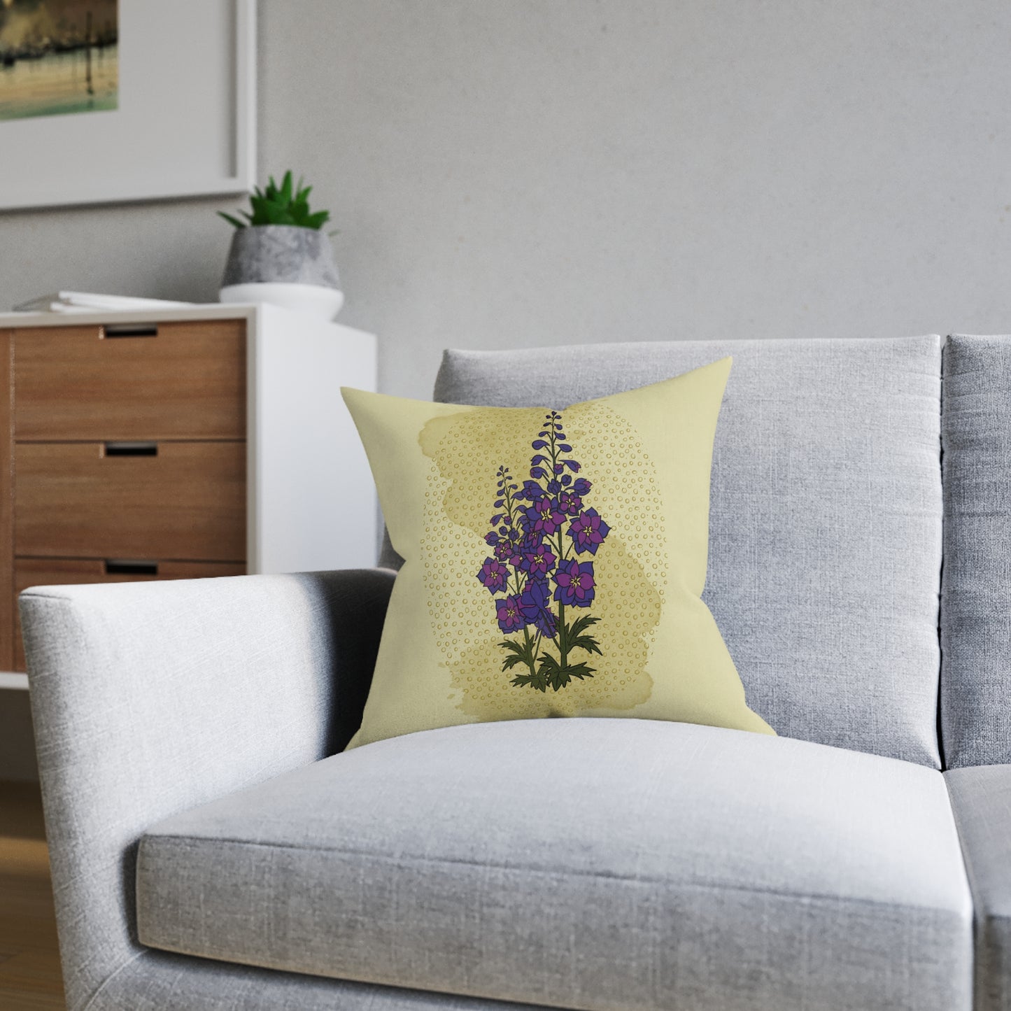 The Poison Garden Square Cushion (Delphinium)
