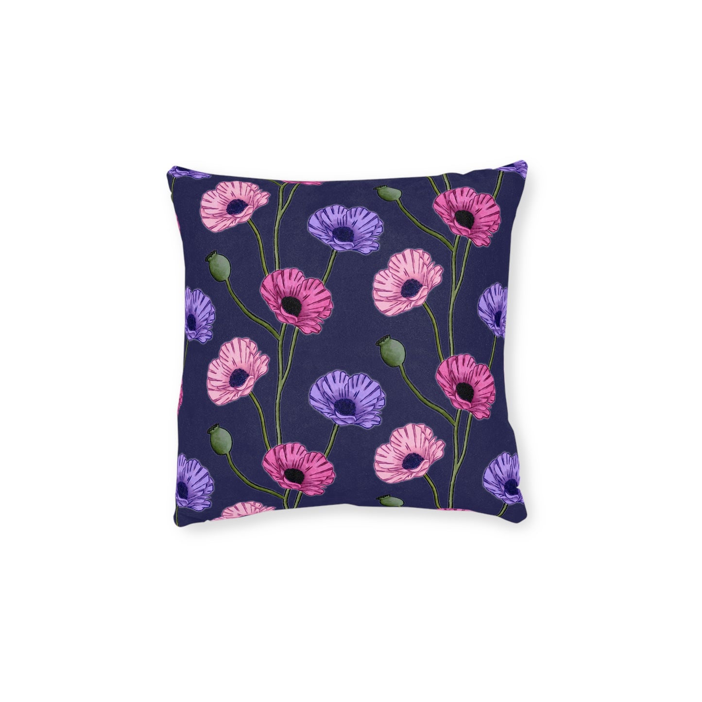 Painted Poppies Square Cushion