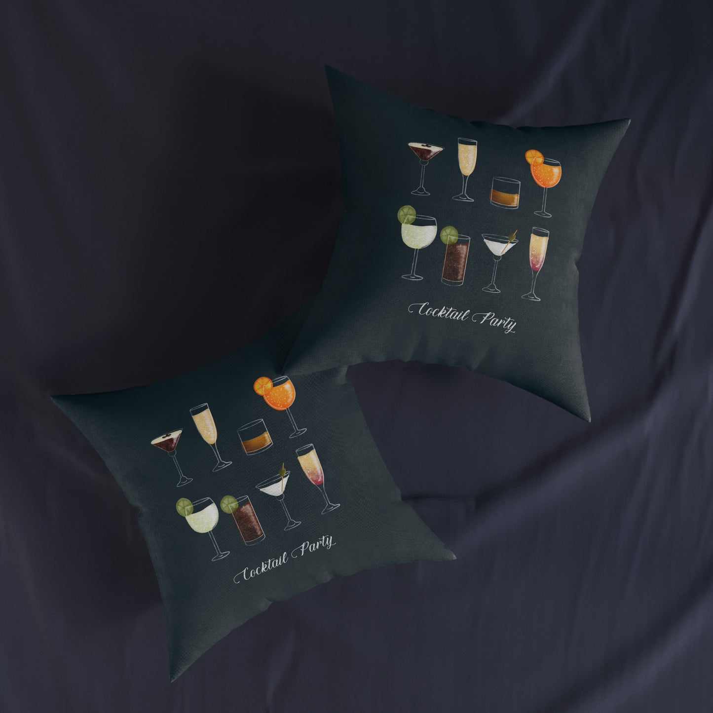 Cocktail Party Square Cushion