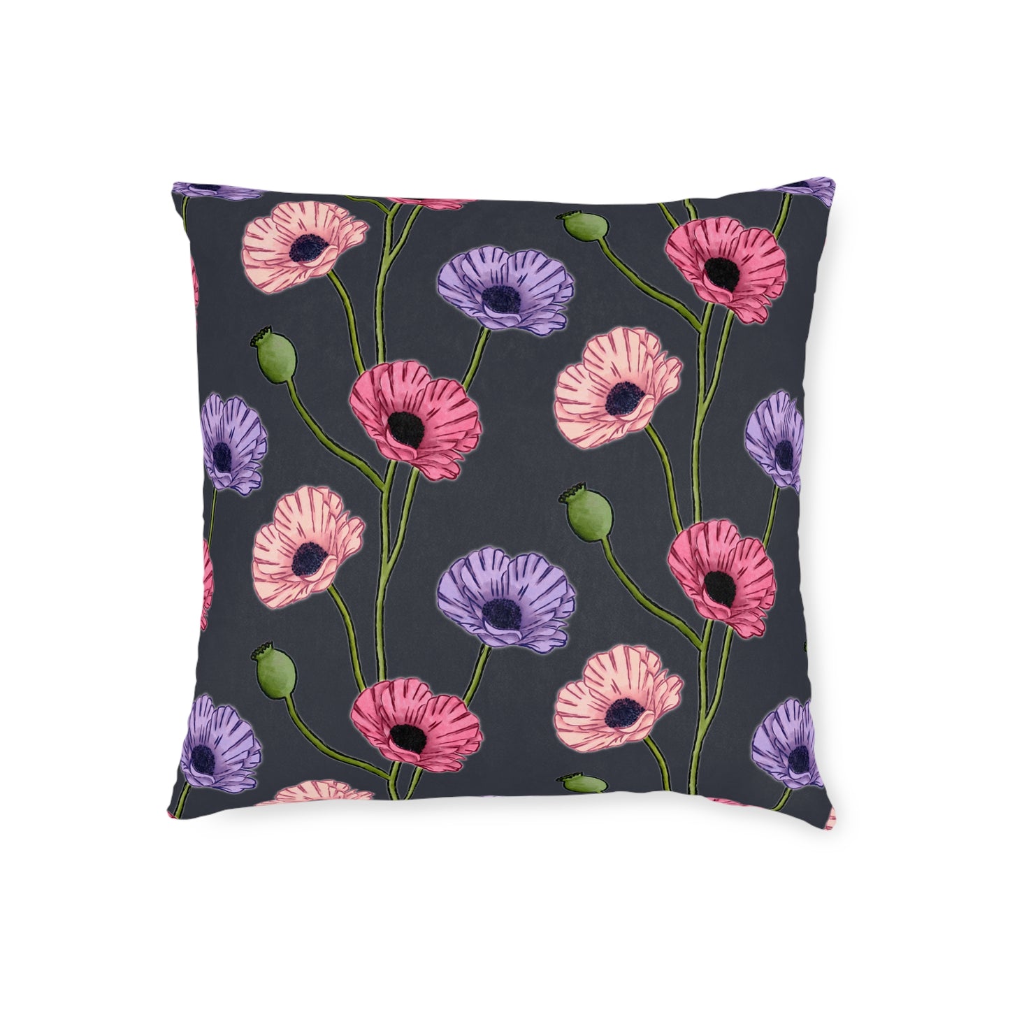 Painted Poppies Square Cushion