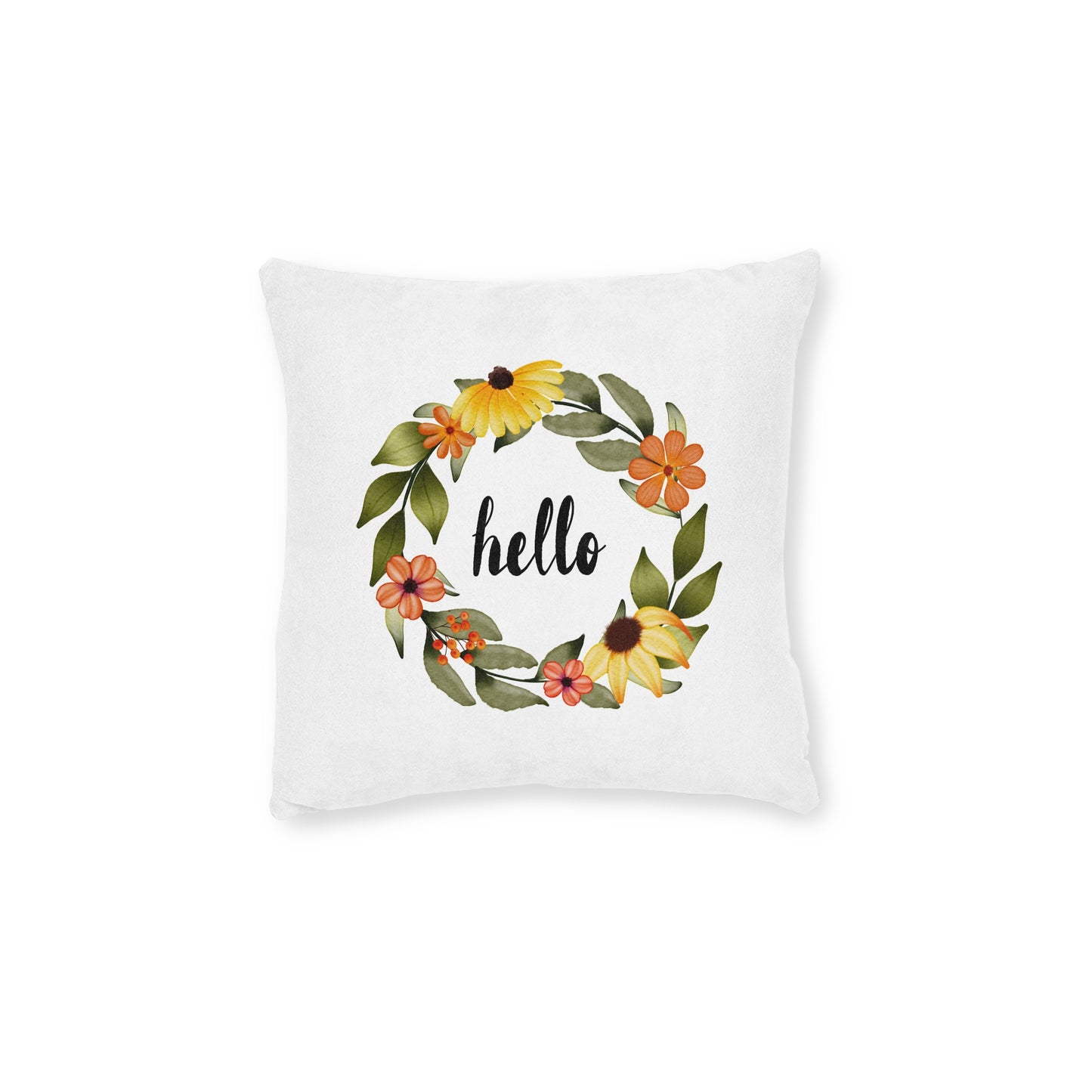 Wild & Free Wreath Square Cushion