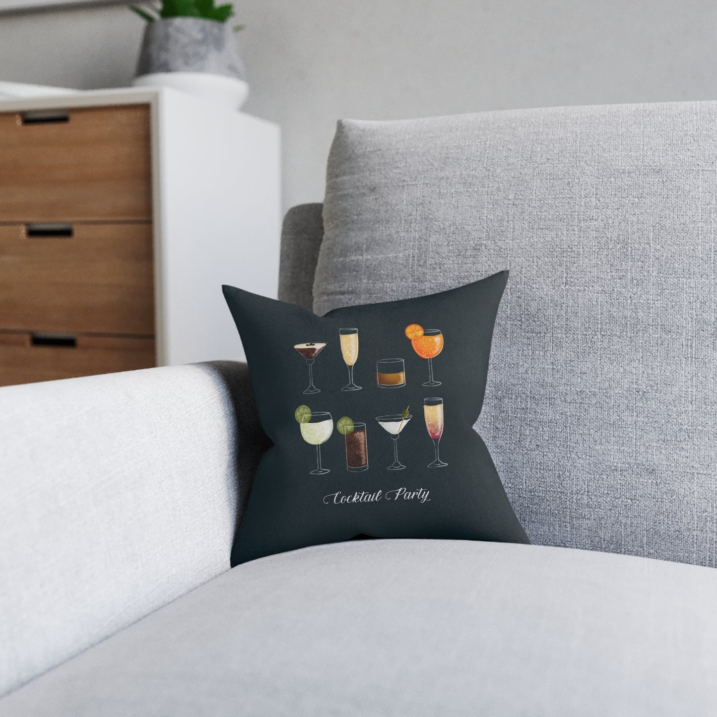 Cocktail Party Square Cushion