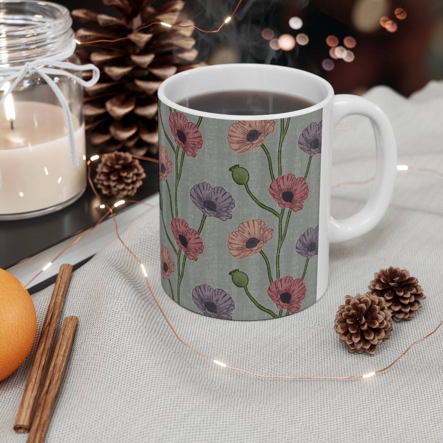 Painted Poppies 11oz Ceramic Mug