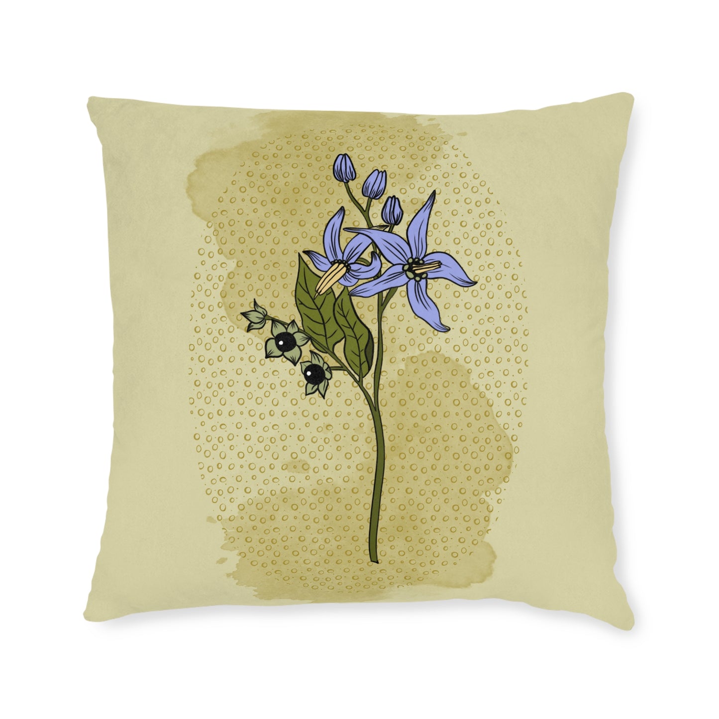 The Poison Garden Square Cushion (Deadly Nightshade)