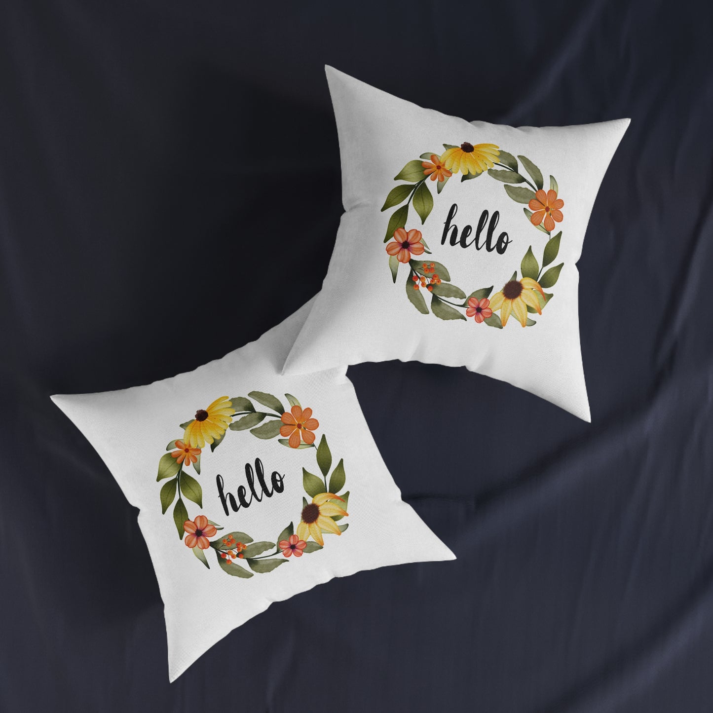 Wild & Free Wreath Square Cushion