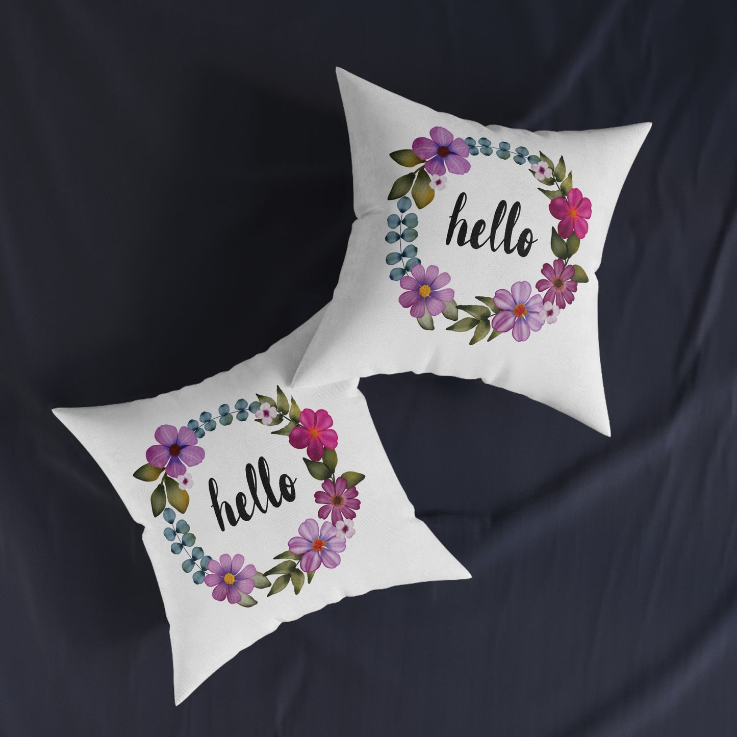 Wild & Free Wreath Square Cushion