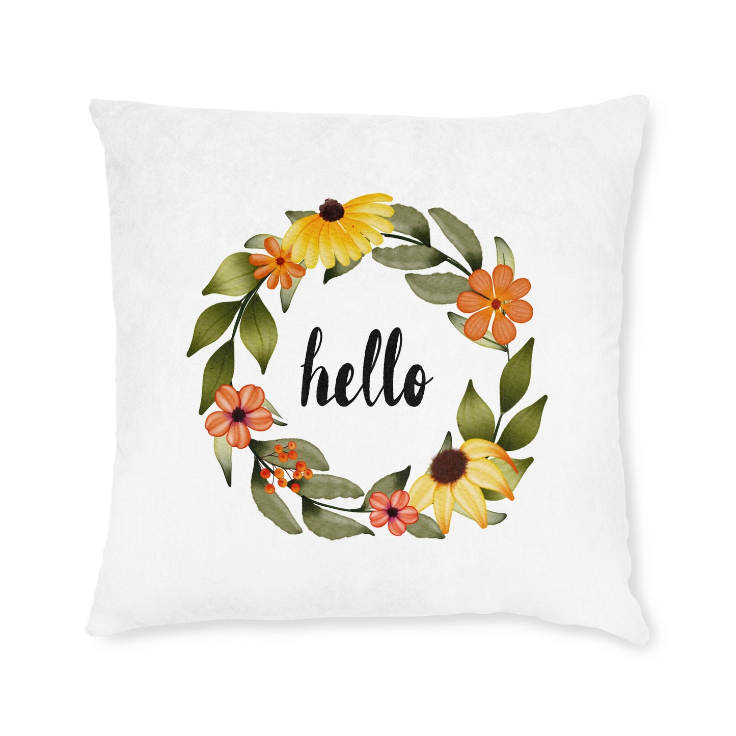 Wild & Free Wreath Square Cushion