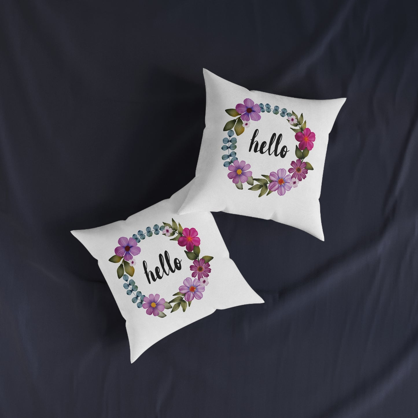 Wild & Free Wreath Square Cushion