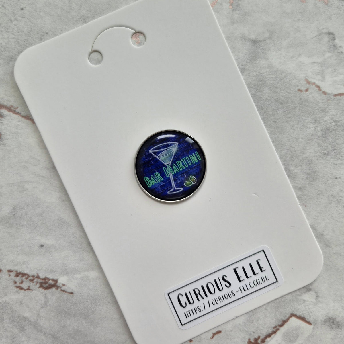 Bar Martini Button Pin