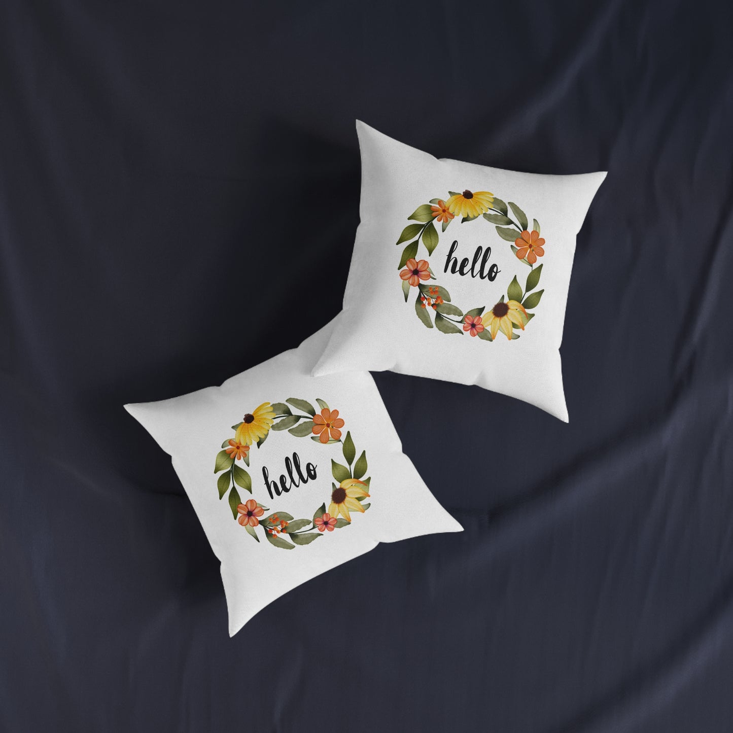 Wild & Free Wreath Square Cushion