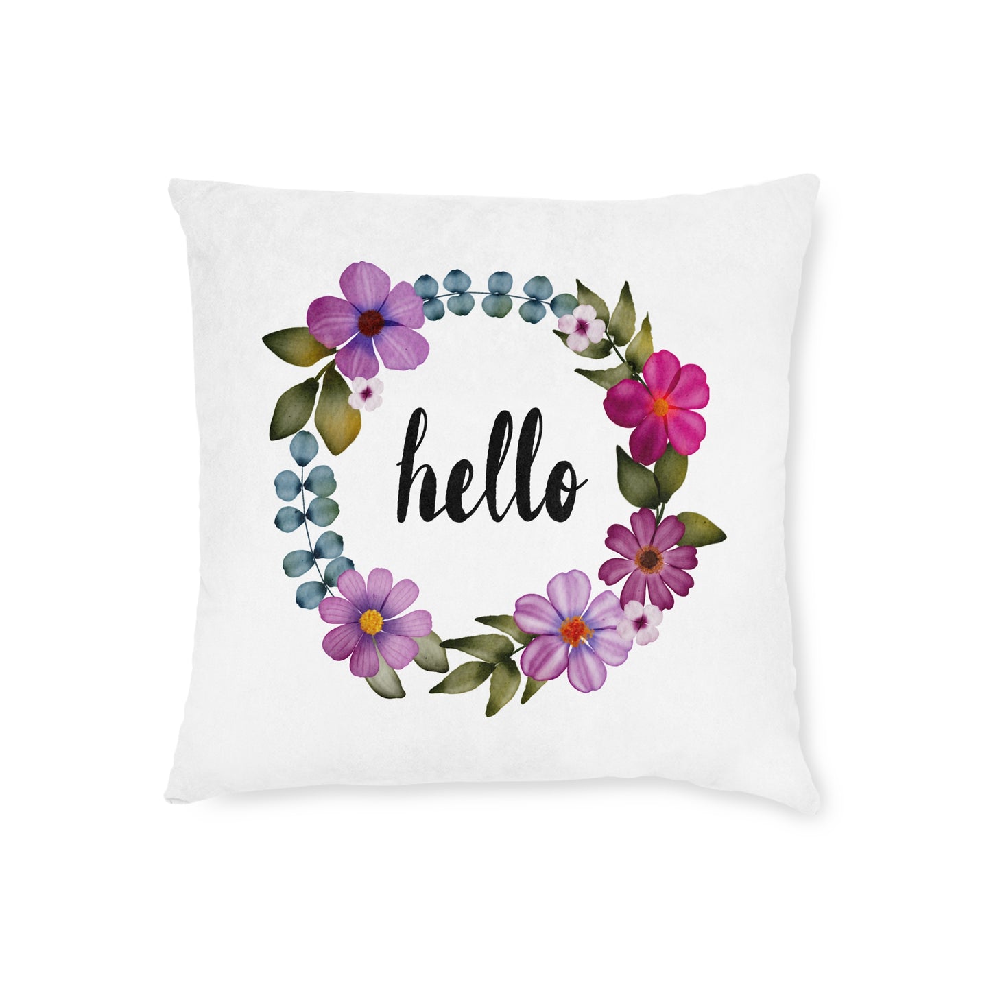 Wild & Free Wreath Square Cushion