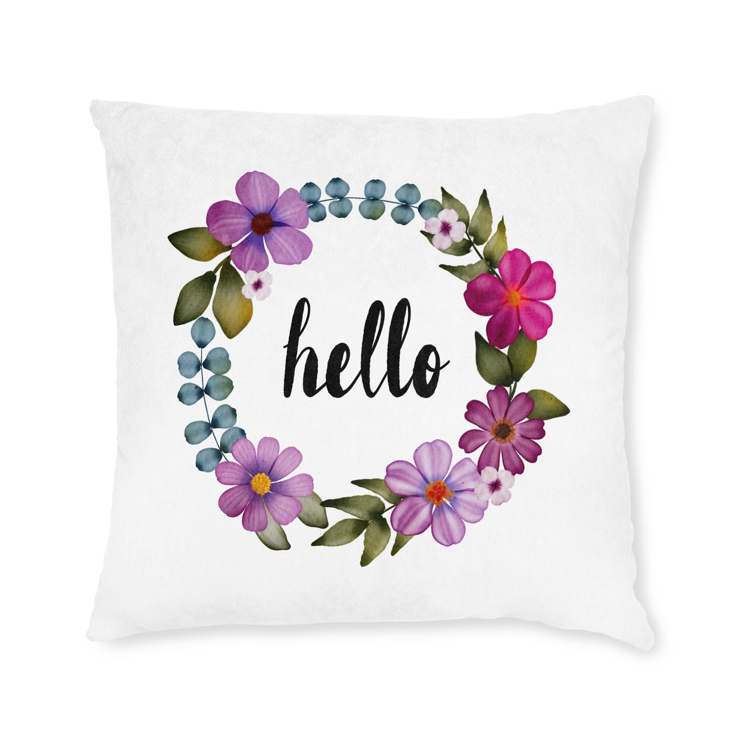 Wild & Free Wreath Square Cushion