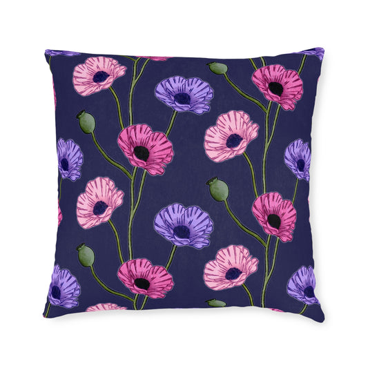 Painted Poppies Square Cushion