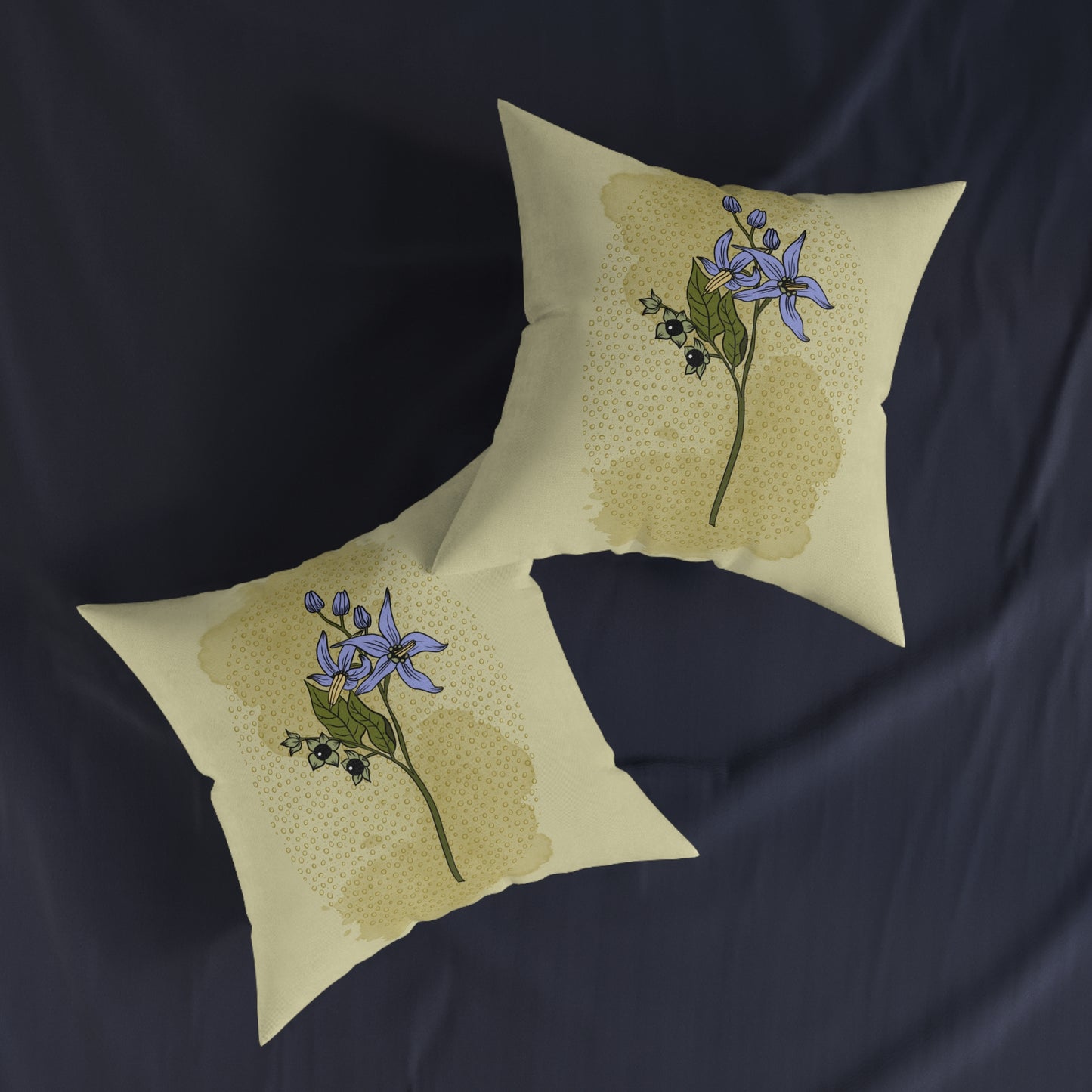 The Poison Garden Square Cushion (Deadly Nightshade)