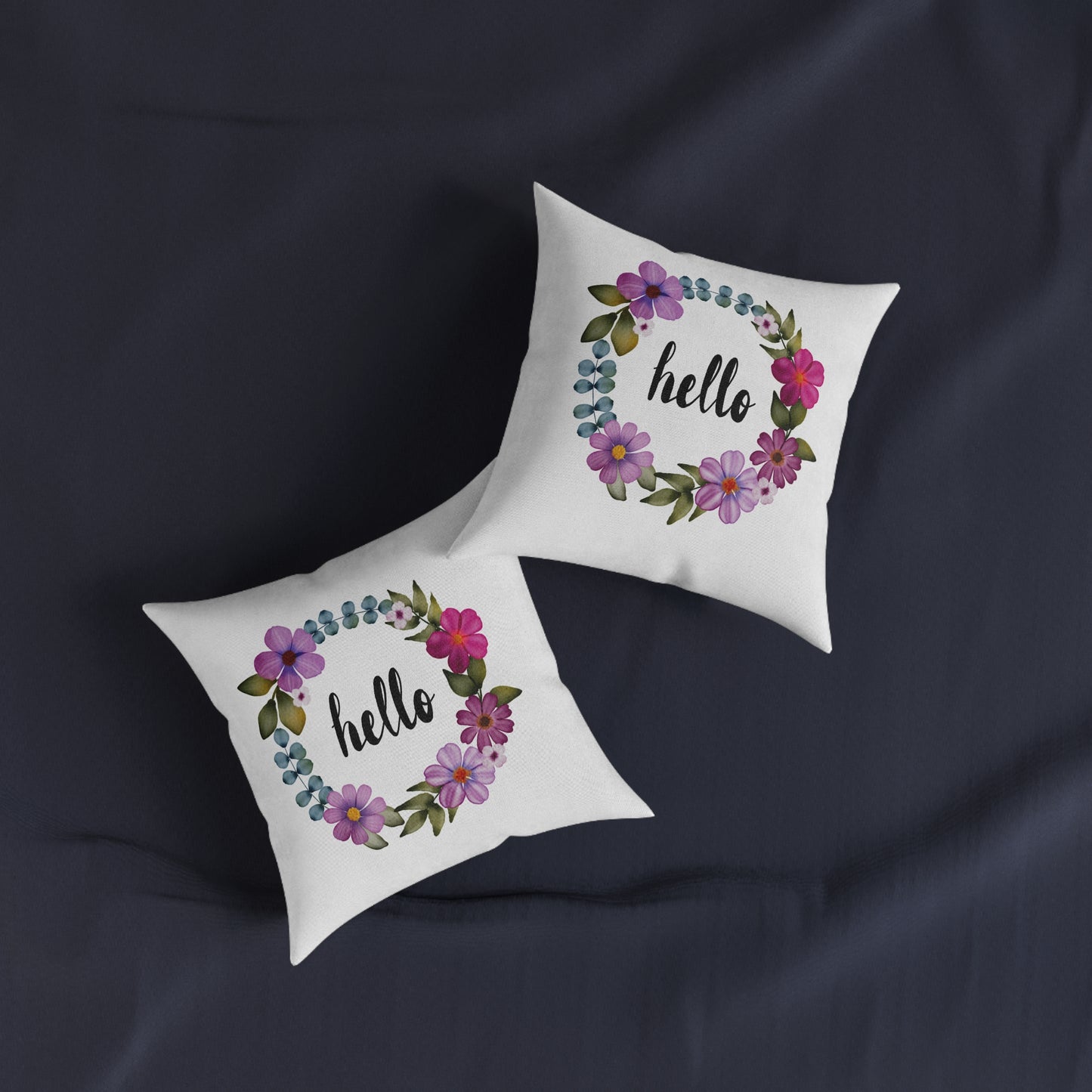 Wild & Free Wreath Square Cushion