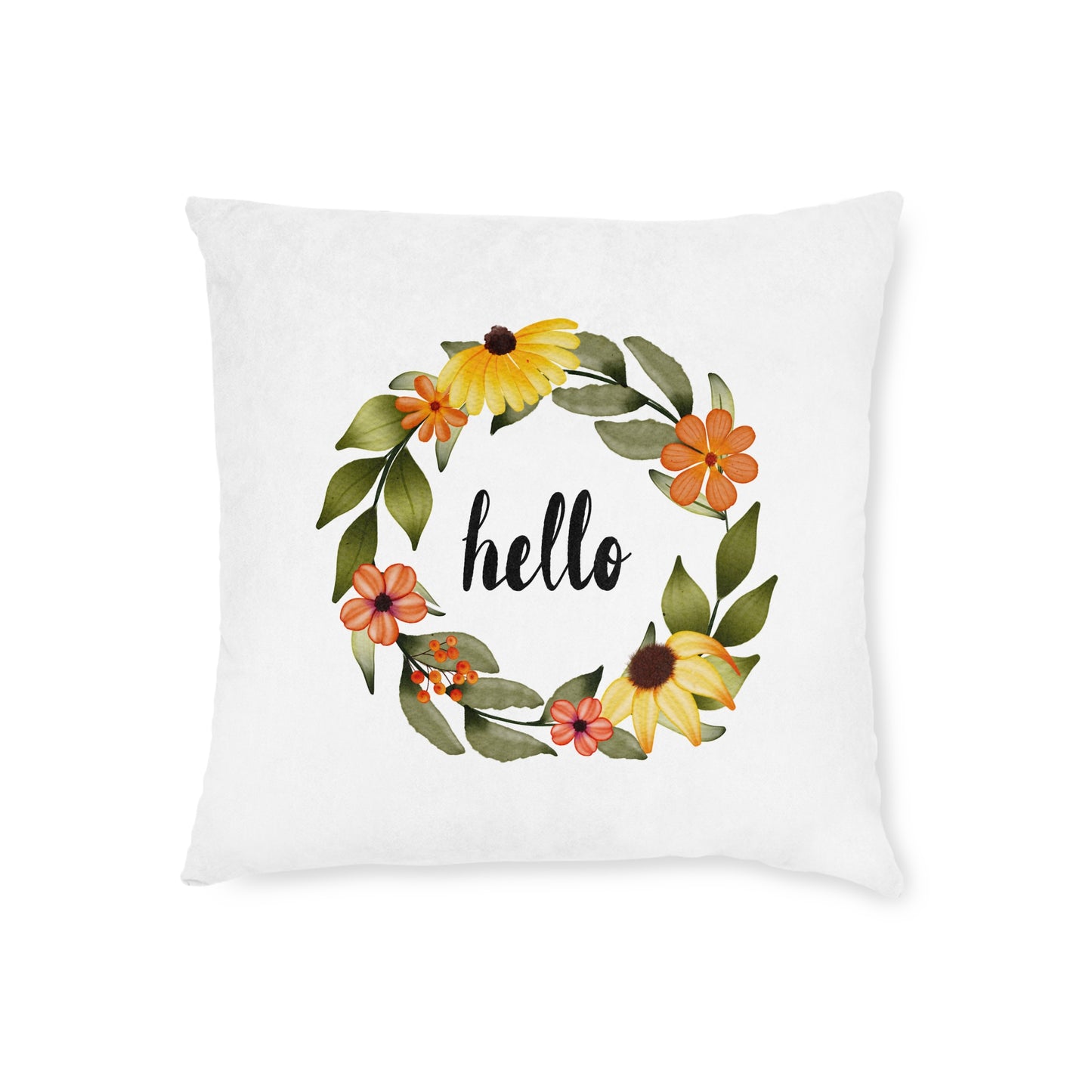 Wild & Free Wreath Square Cushion