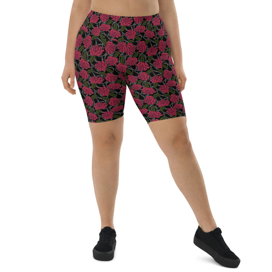 Barbed Rose Biker Shorts