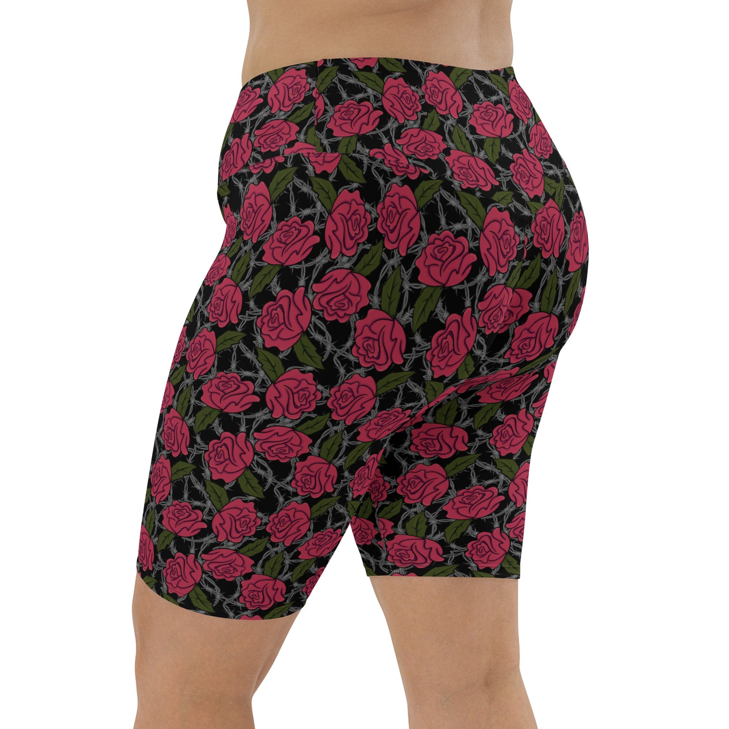 Barbed Rose Biker Shorts