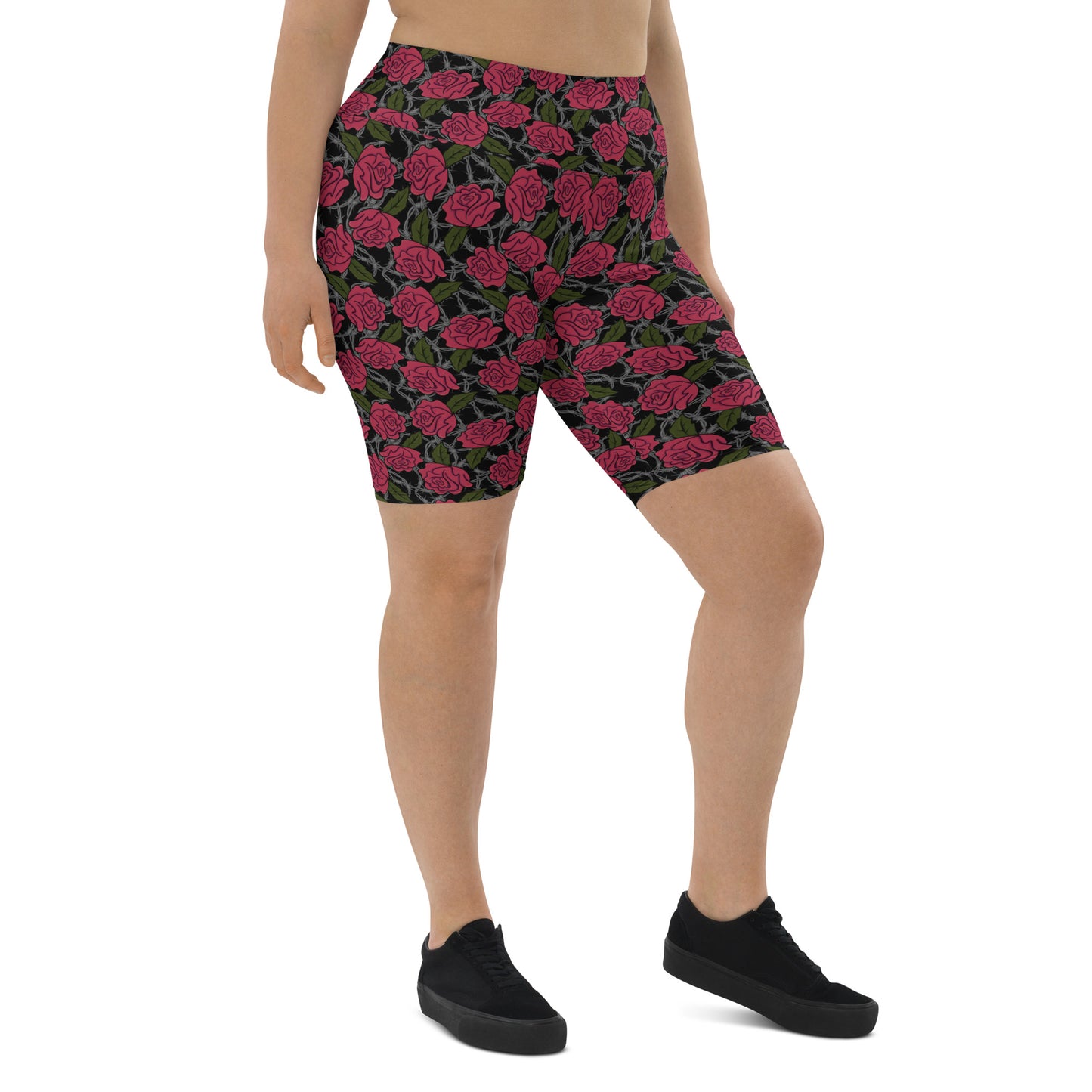 Barbed Rose Biker Shorts