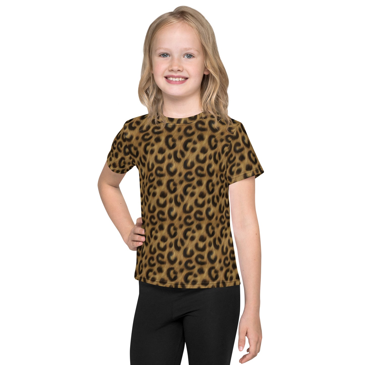 Leopard Luxe Kids crew neck t-shirt