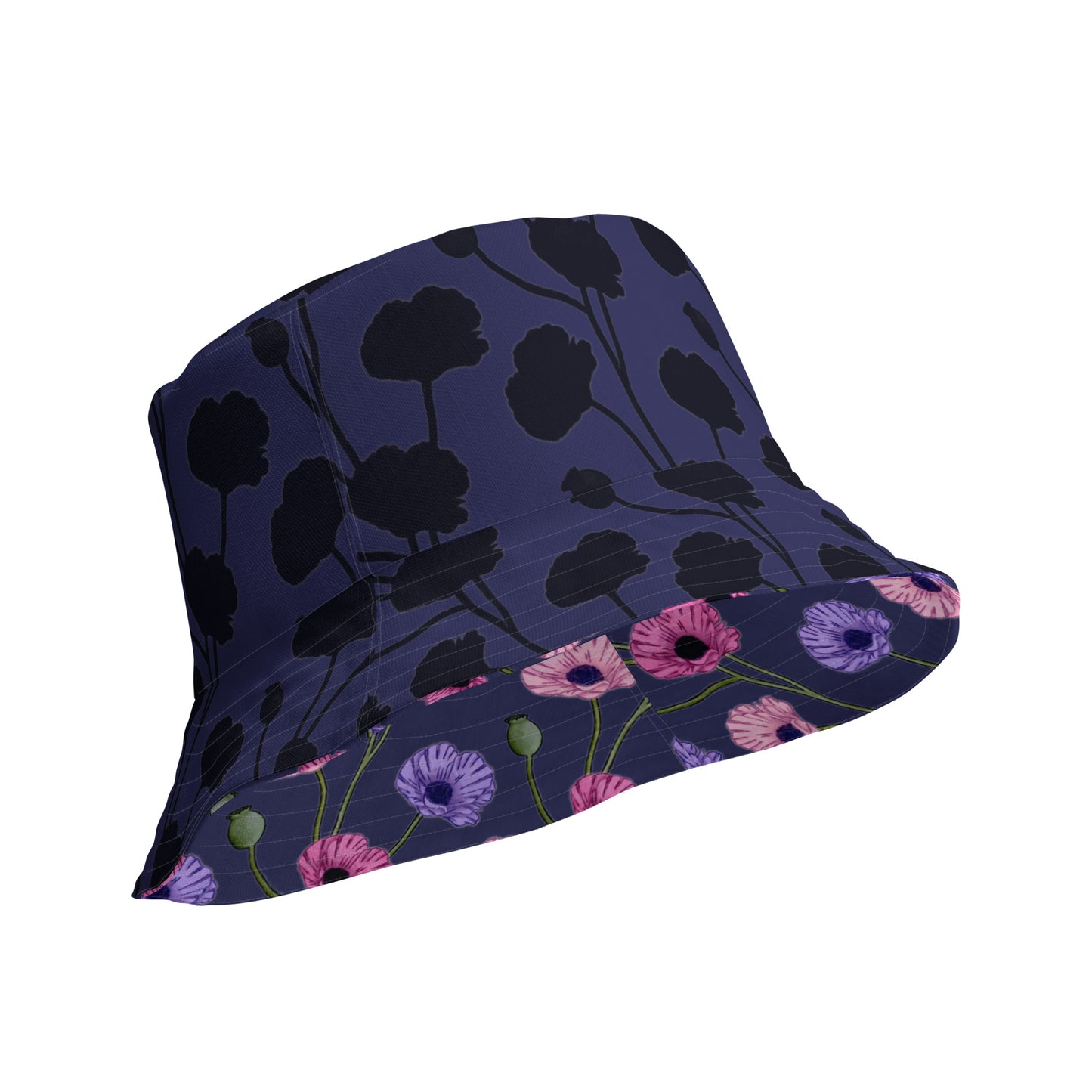 Painted Poppies Reversible bucket hat