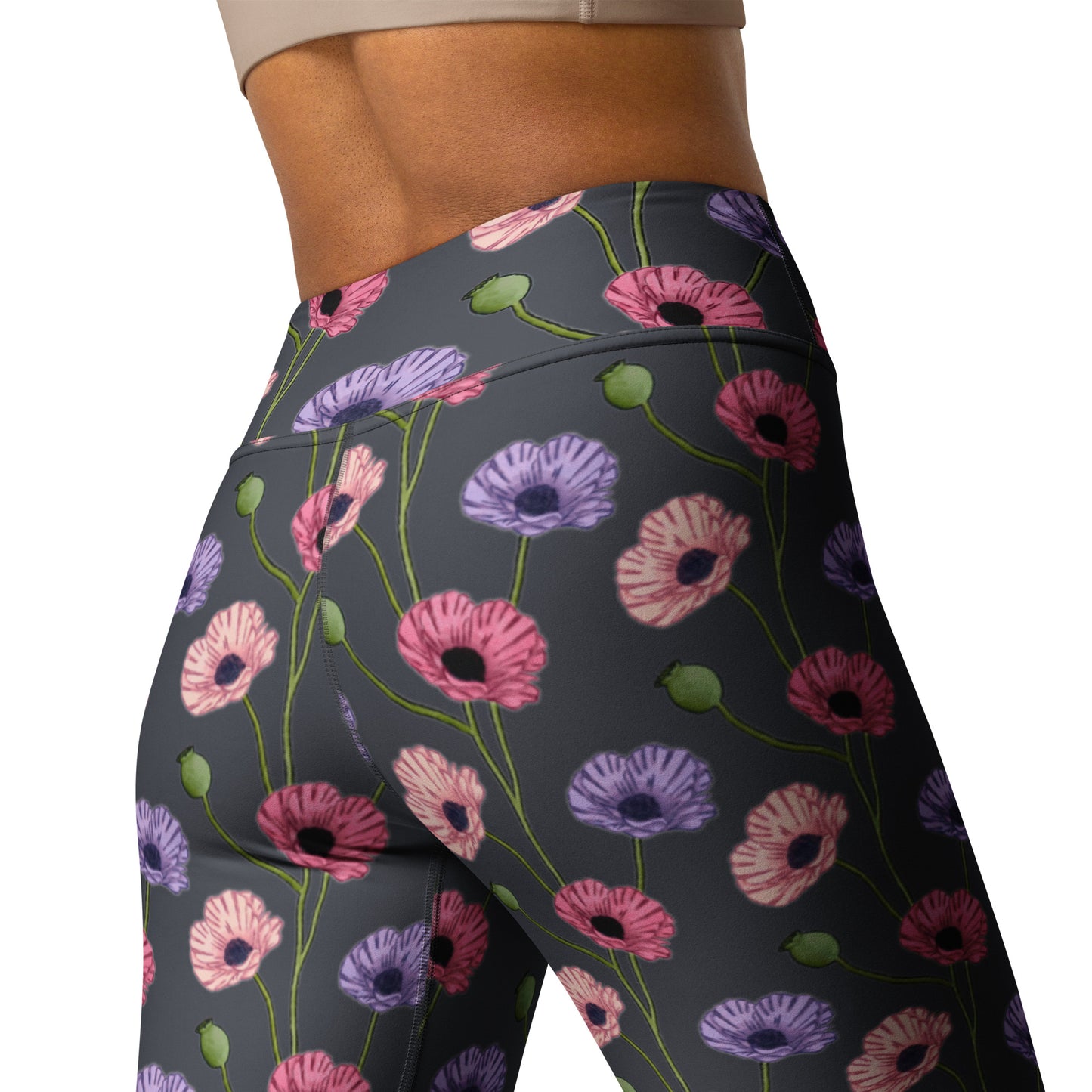 Painted Poppies Yoga Leggings