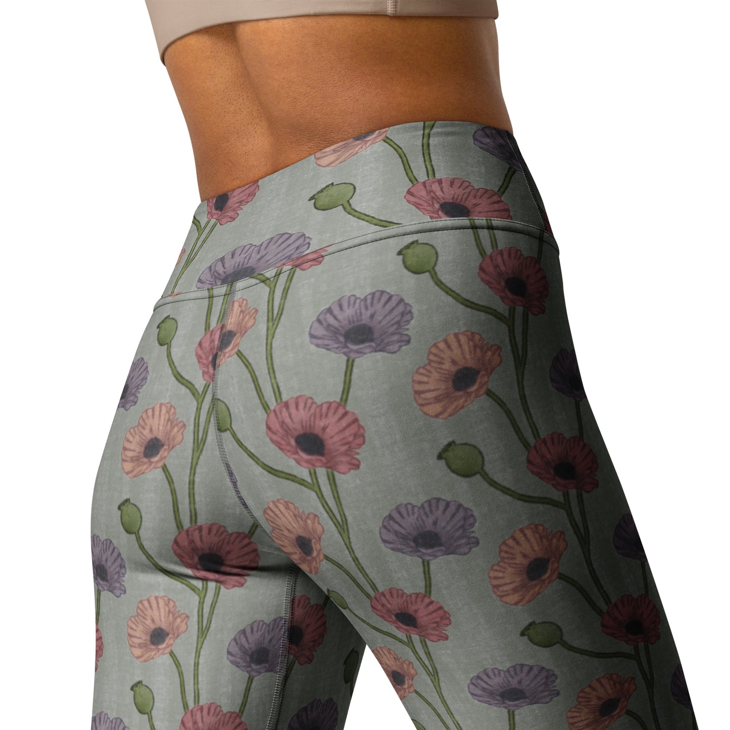 Painted Poppies Yoga Leggings