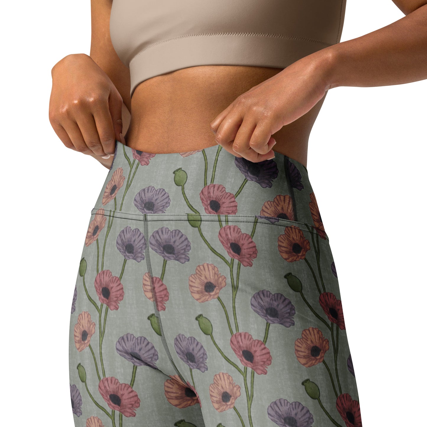 Painted Poppies Yoga Leggings