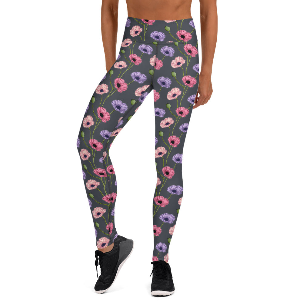 Painted Poppies Yoga Leggings